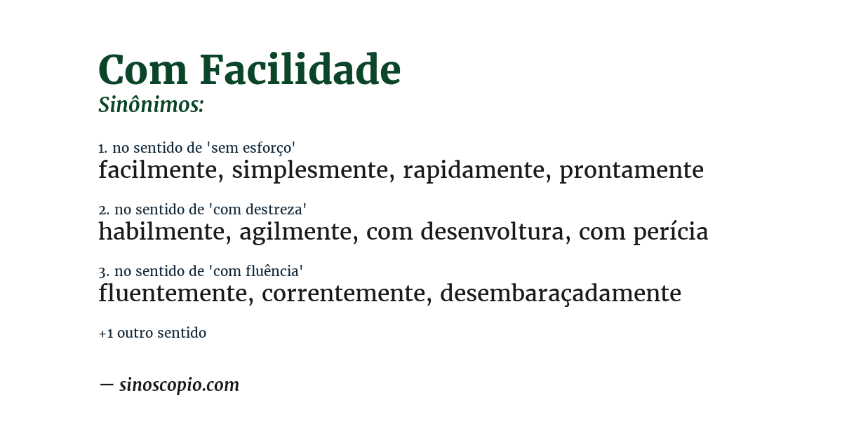 Sinônimo de com facilidade
