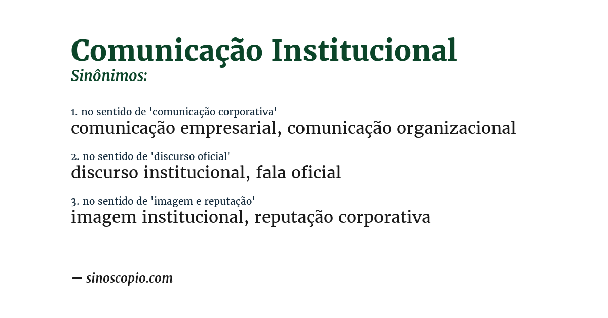 Sinônimo de comunicação institucional