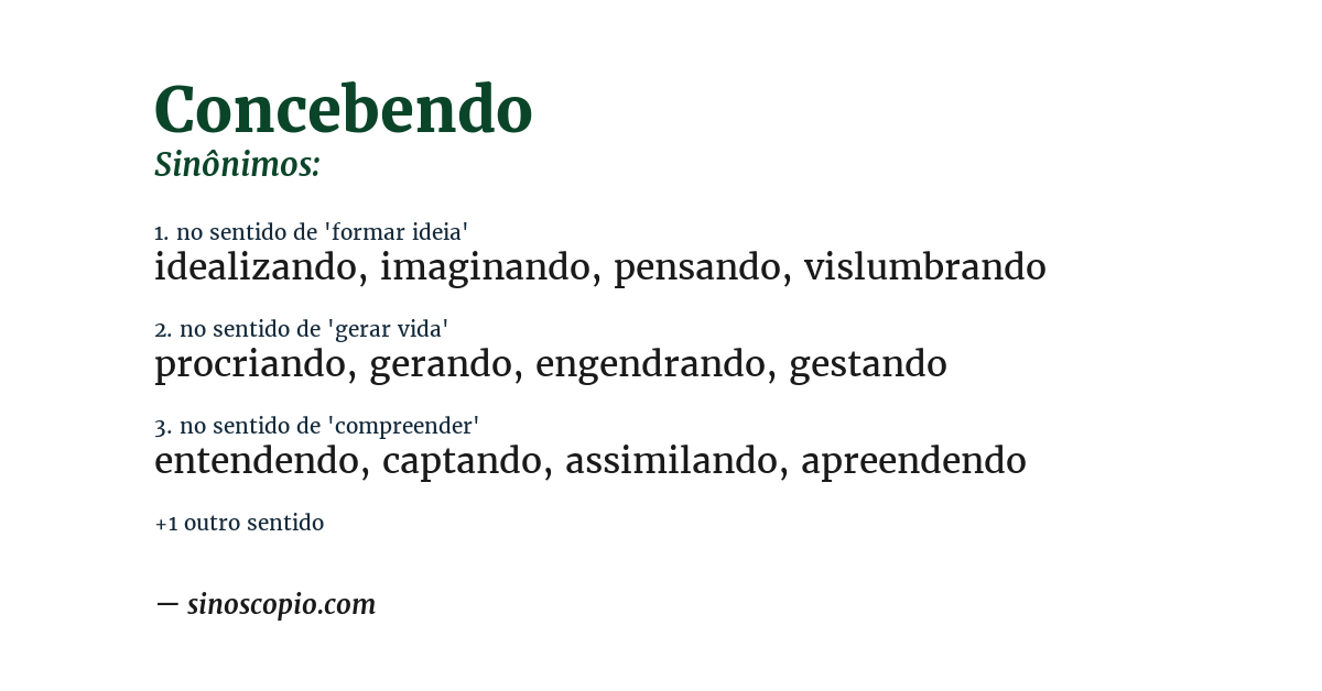 Sinônimo de concebendo