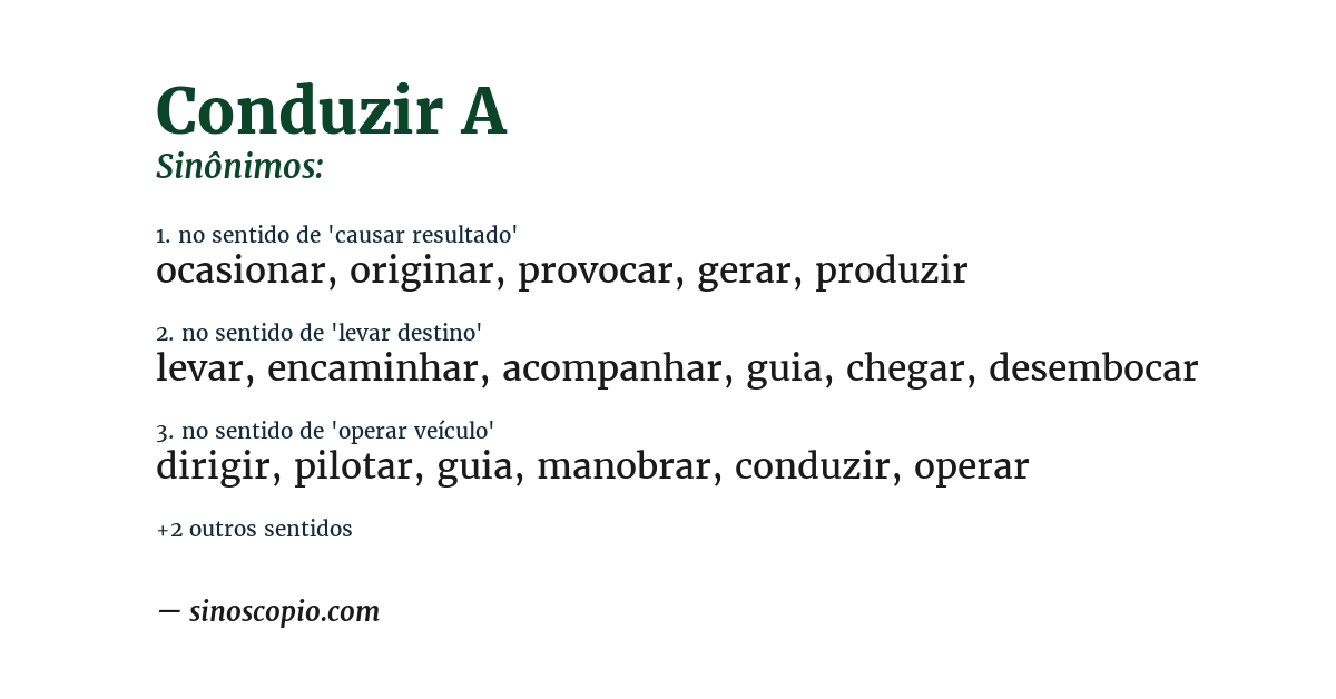 Sinônimo de conduzir a