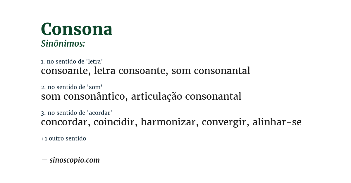 Sinônimo de consona