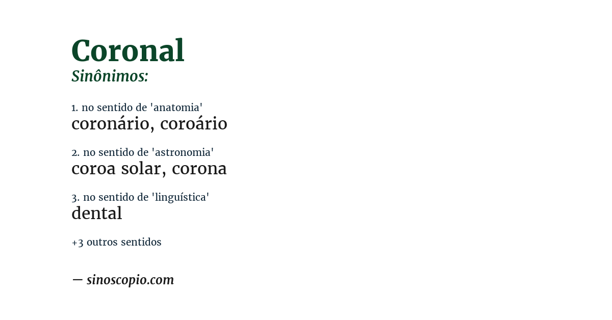 Sinônimo de coronal