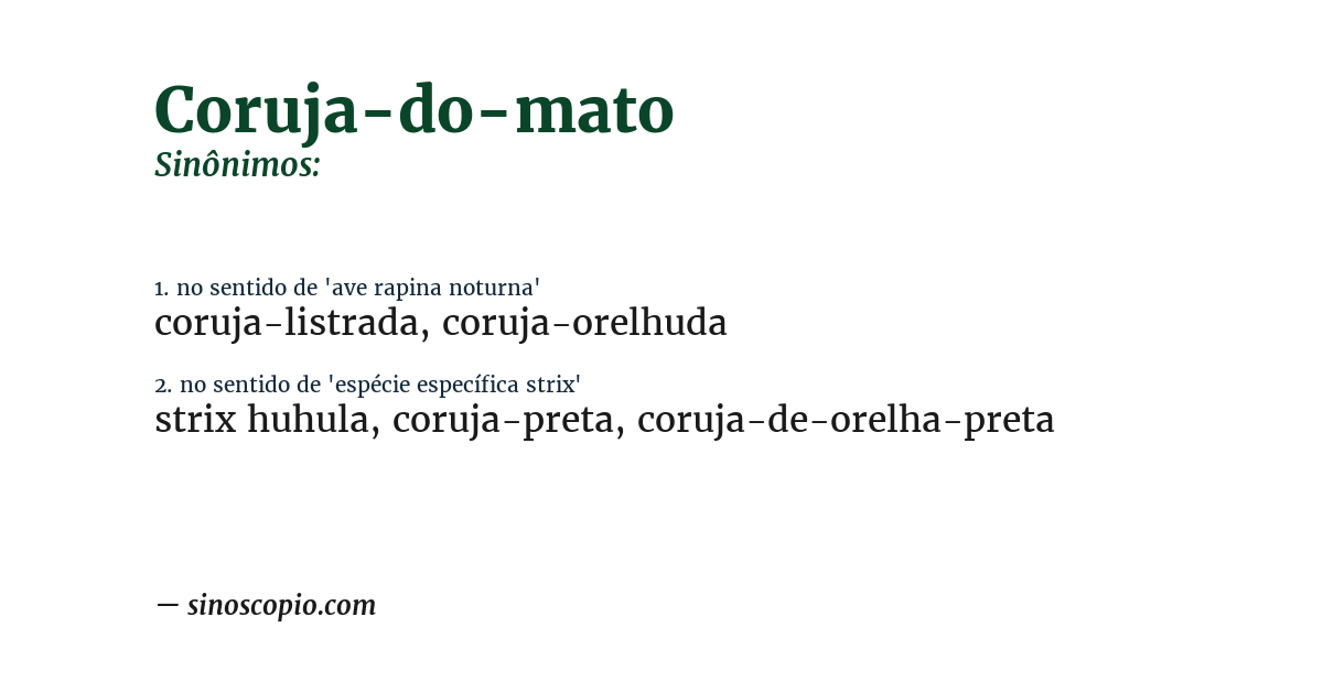 Sinônimo de coruja-do-mato