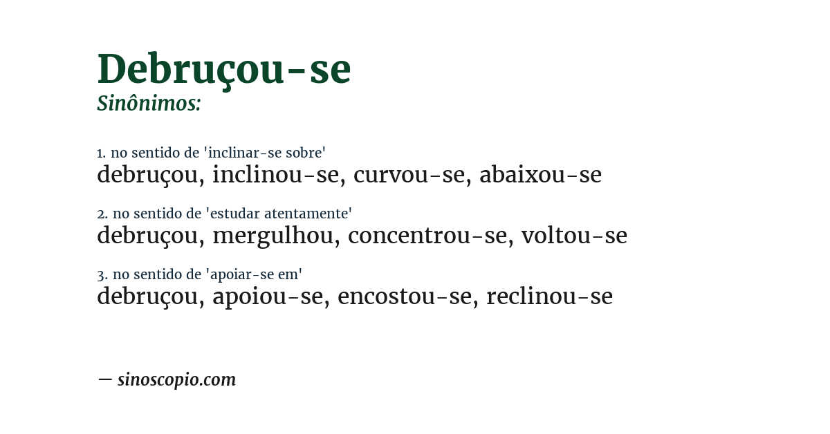 Sinônimo de debruçou-se
