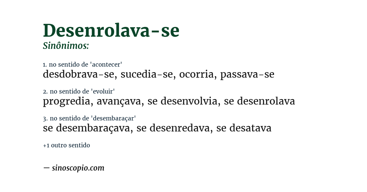 Sinônimo de desenrolava-se