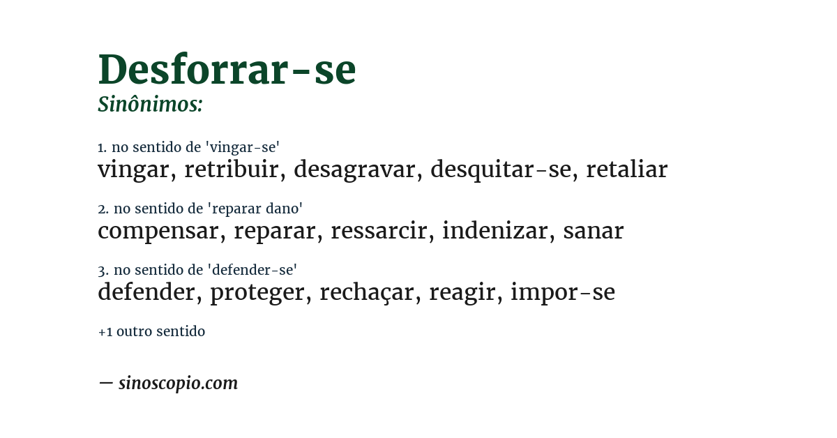 Sinônimo de desforrar-se