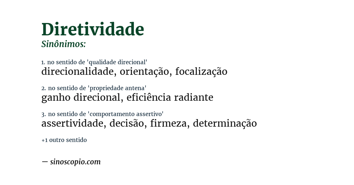 Sinônimo de diretividade