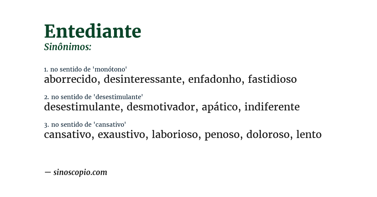 Sinônimo de entediante
