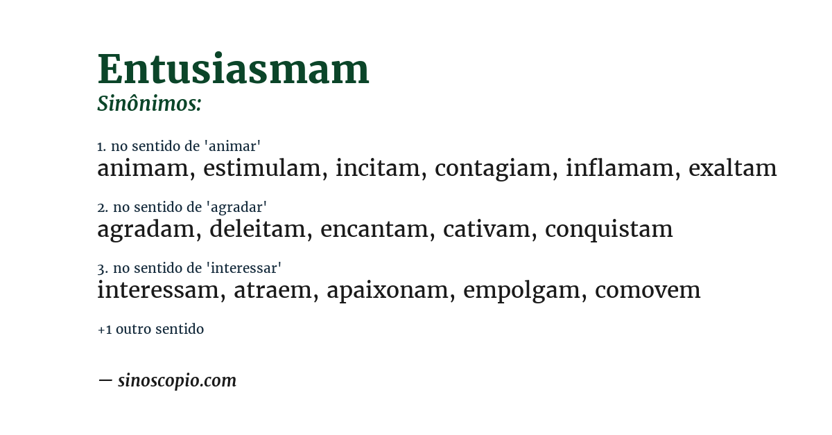 Sinônimo de entusiasmam