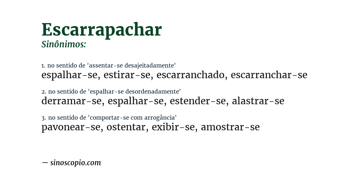 Sinônimo de escarrapachar