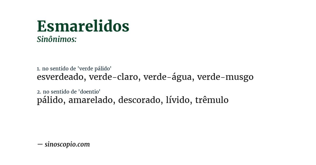 Sinônimo de esmarelidos