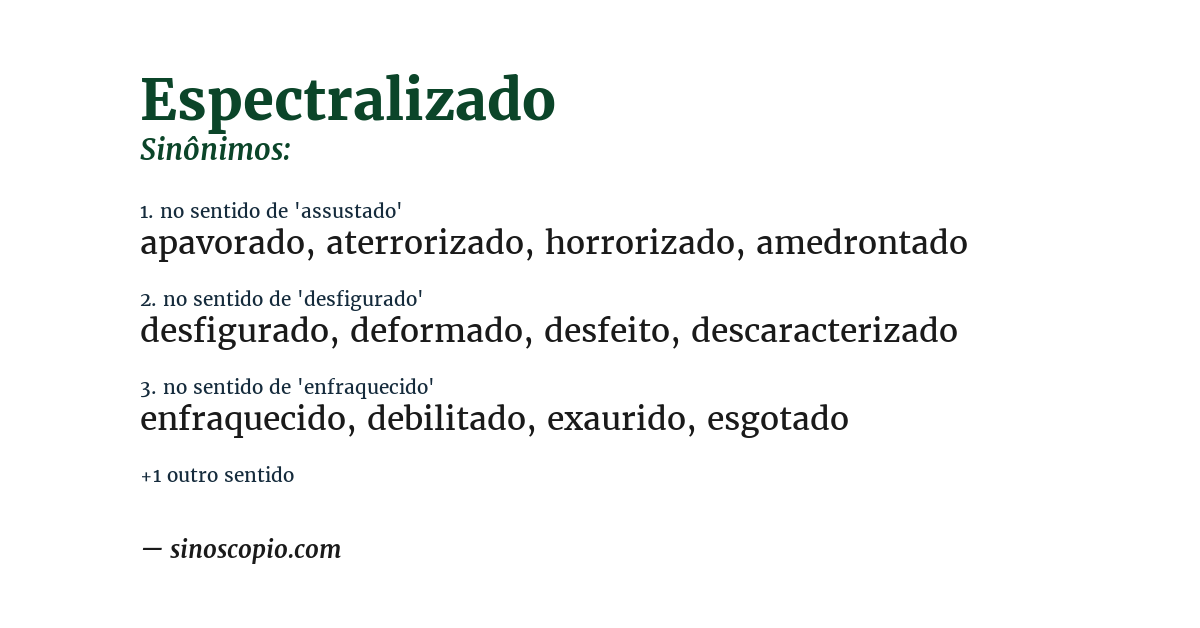 Sinônimo de espectralizado