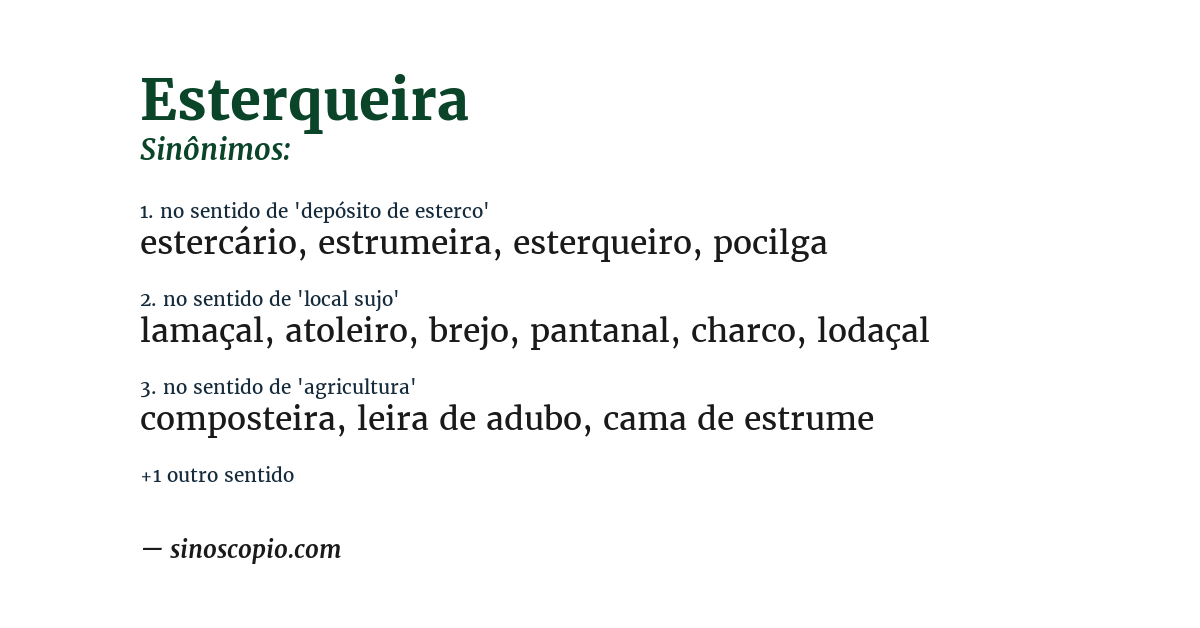 Sinônimo de esterqueira