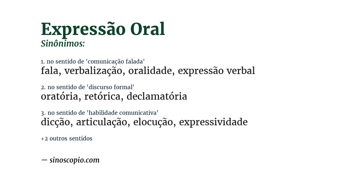 Sinônimo de expressão oral