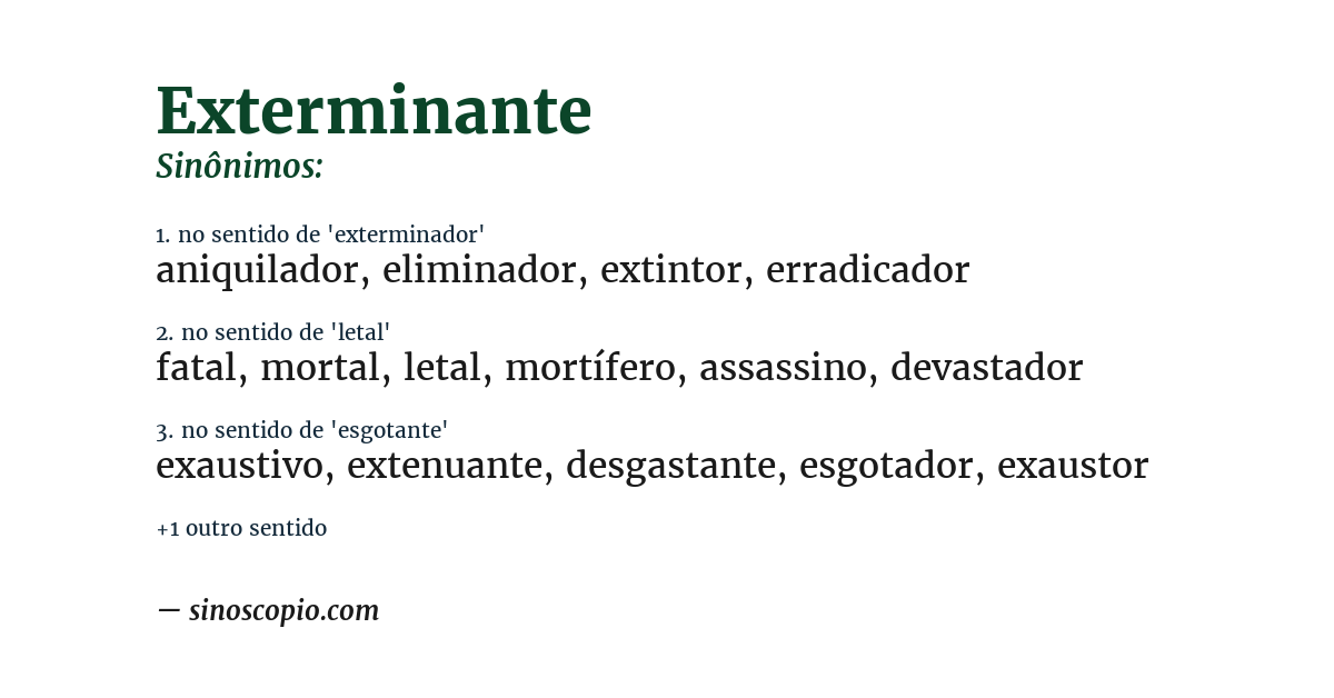 Sinônimo de exterminante