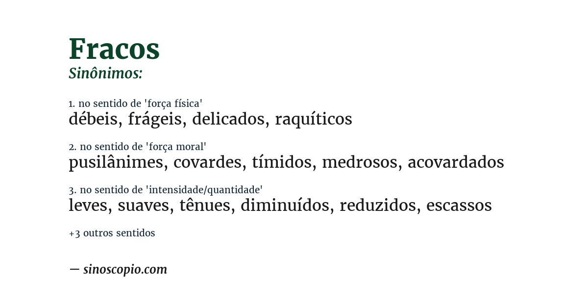 Sinônimo de fracos