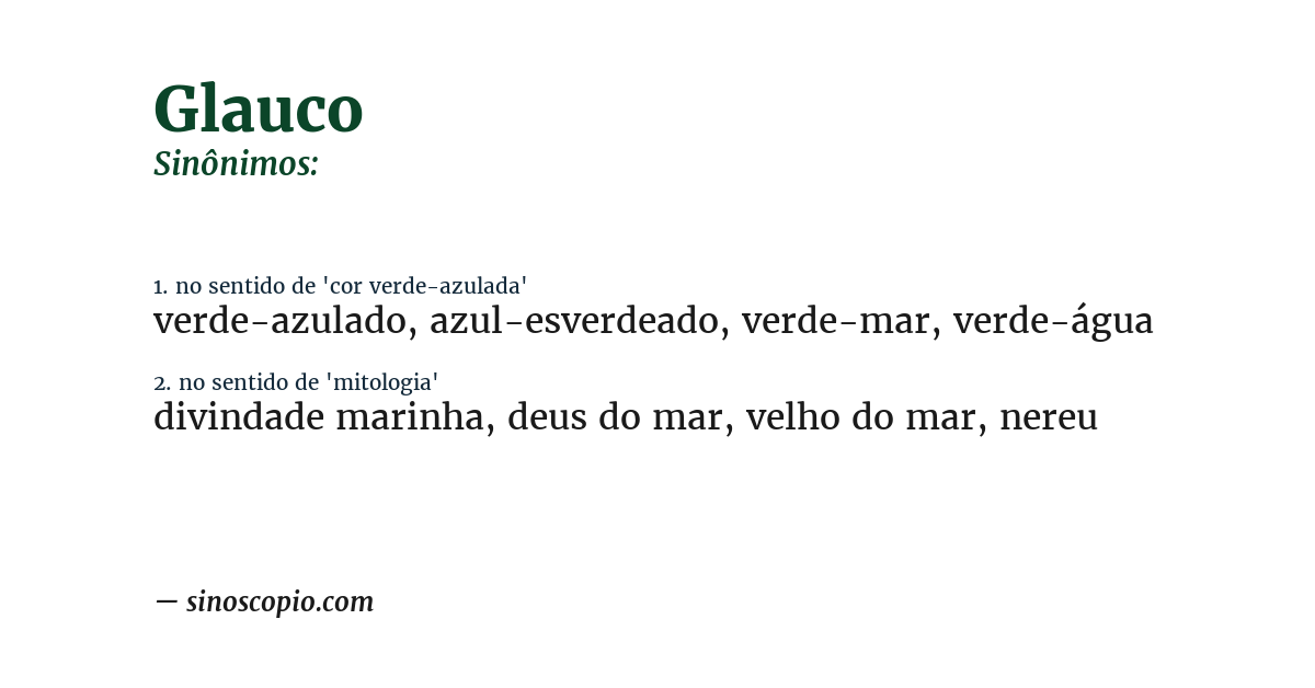 Sinônimo de glauco