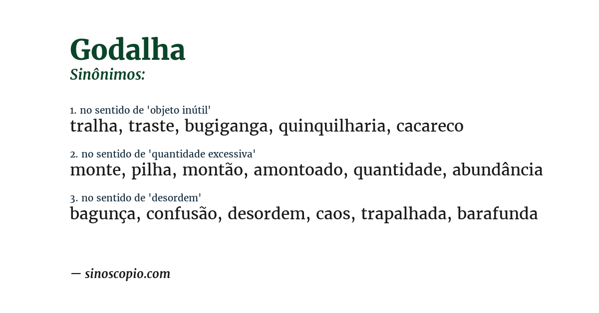 Sinônimo de godalha