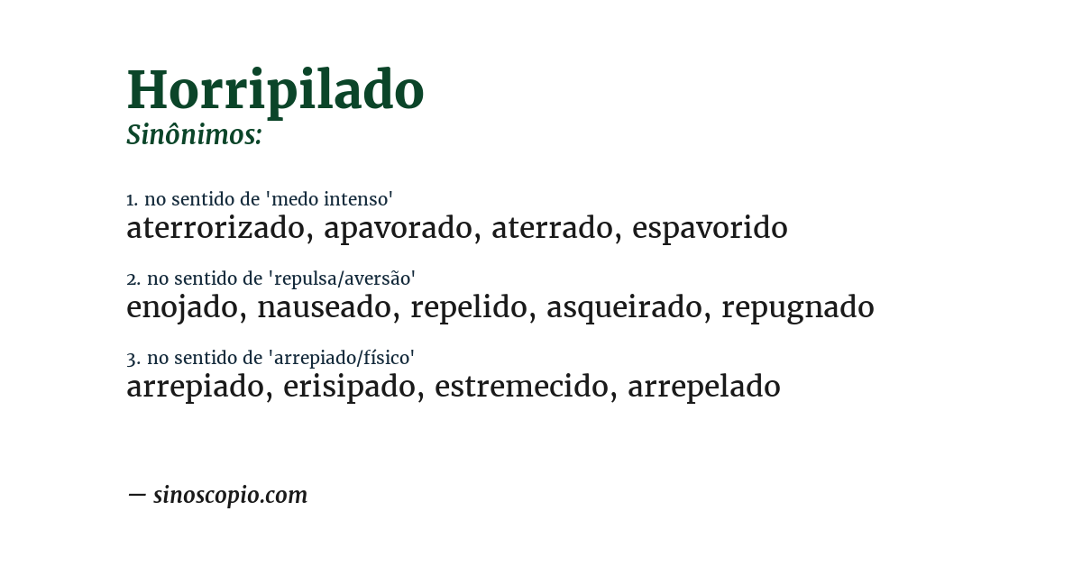 Sinônimo de horripilado