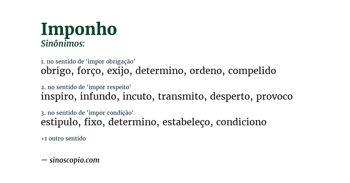 Sinônimo de imponho