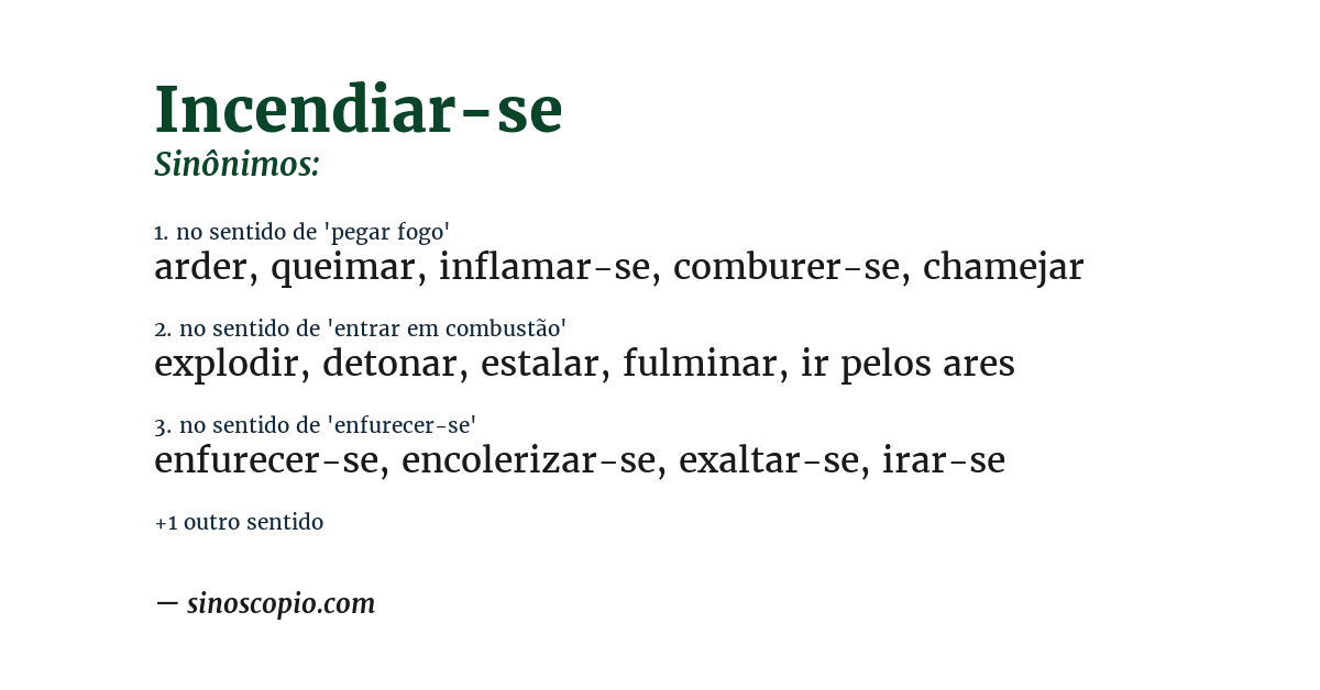 Sinônimo de incendiar-se