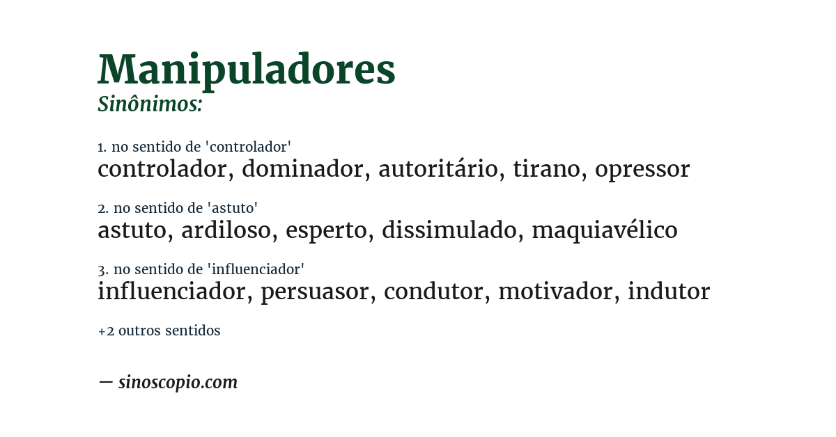 Sinônimo de manipuladores