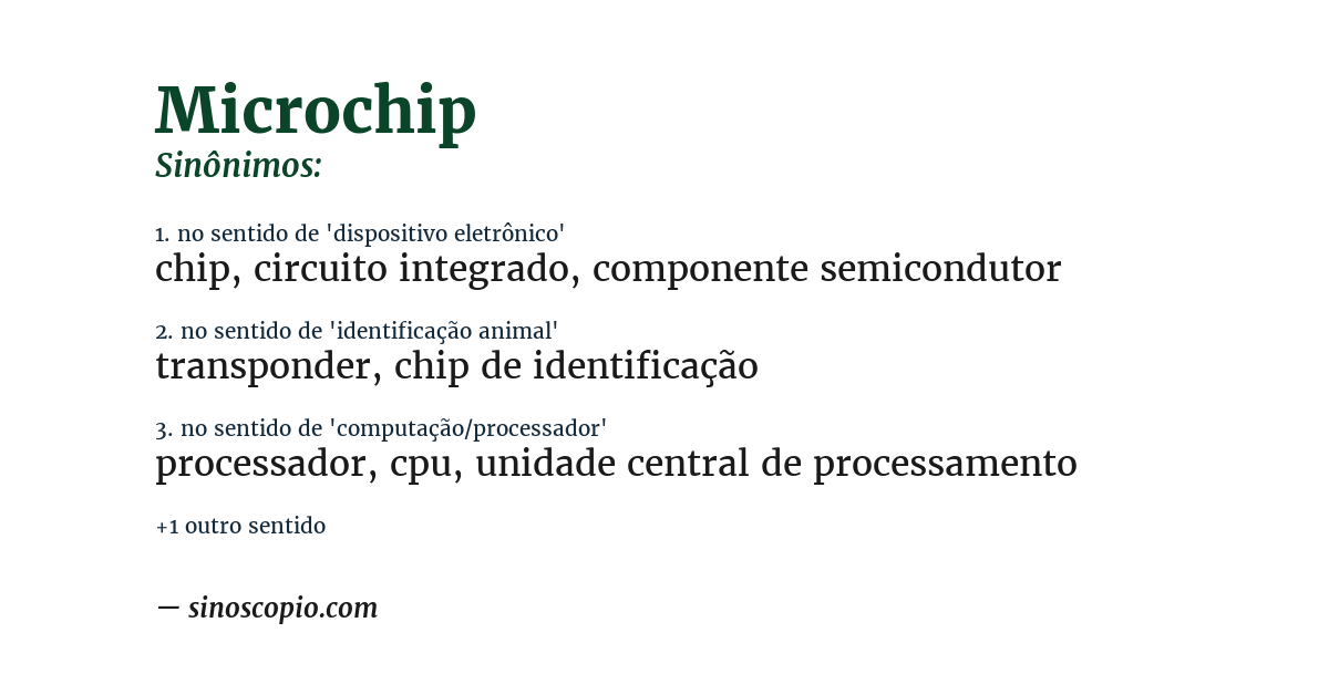 Sinônimo de microchip