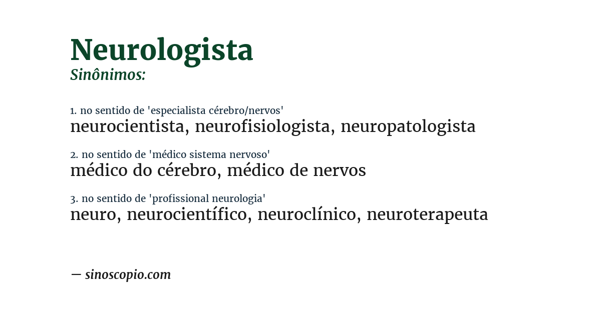 Sinônimo de neurologista