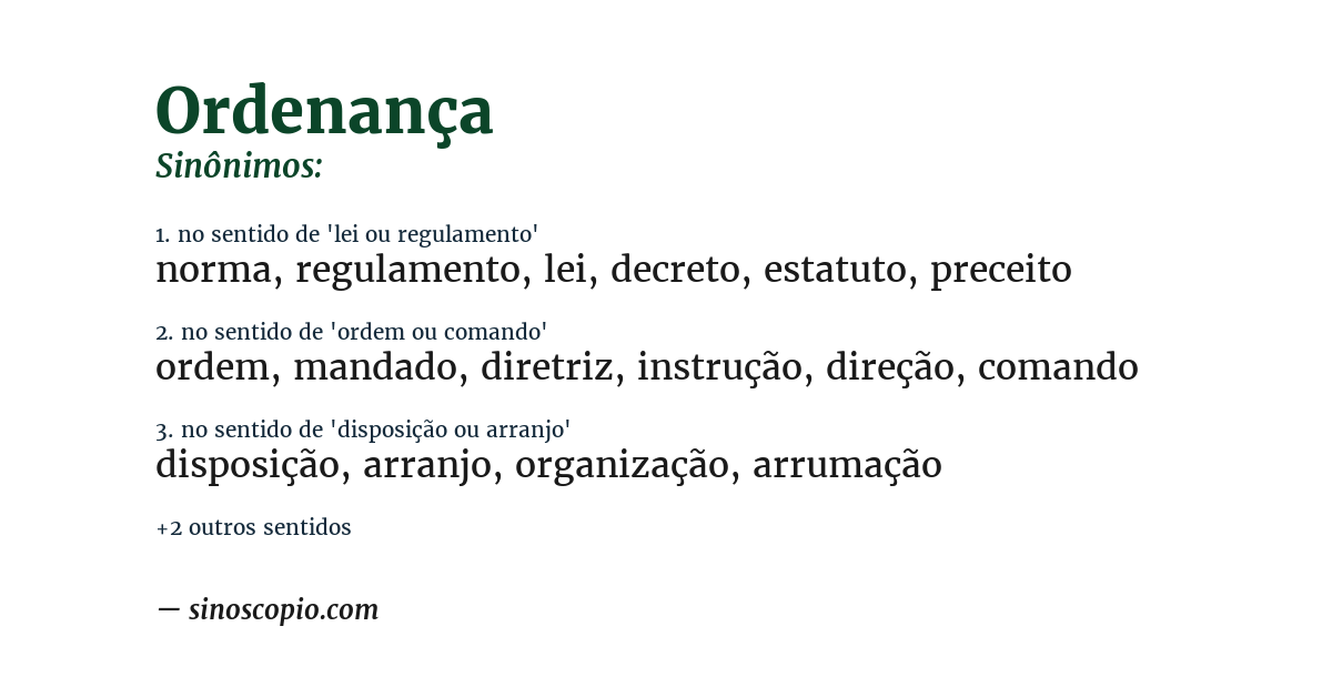 Sinônimo de ordenança