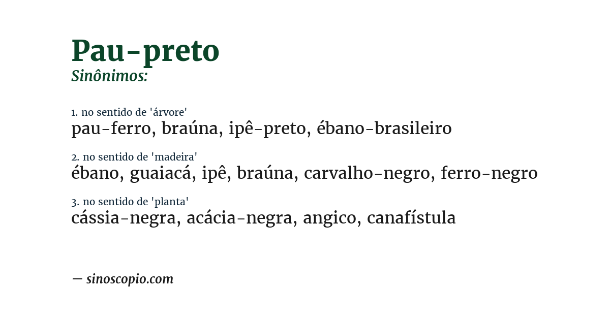 Sinônimo de pau-preto