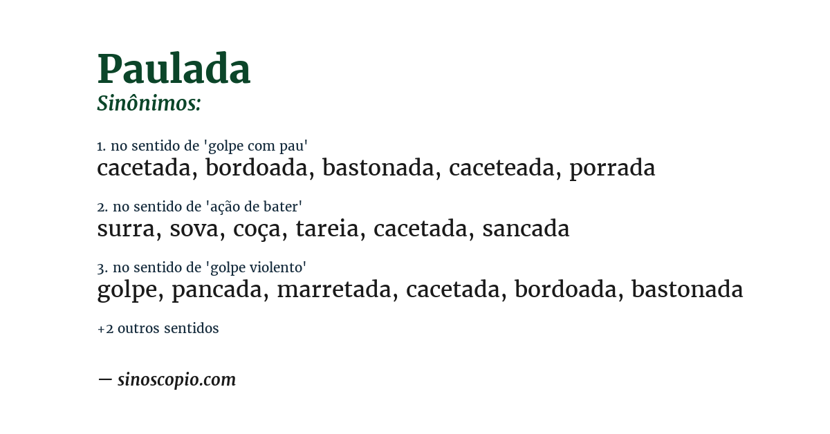 Sinônimo de paulada