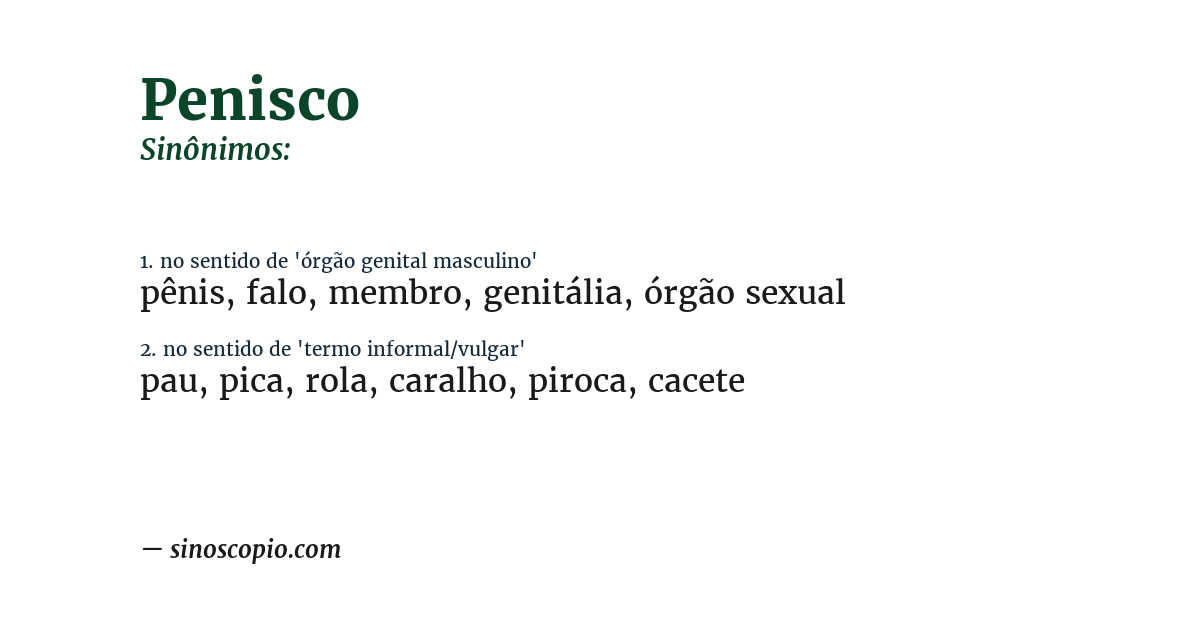 Sinônimo de penisco