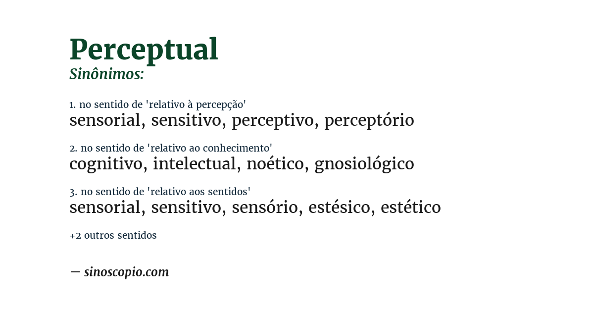Sinônimo de perceptual