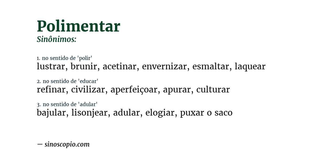 Sinônimo de polimentar