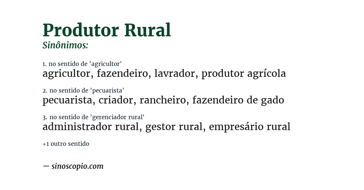 Sinônimo de produtor rural