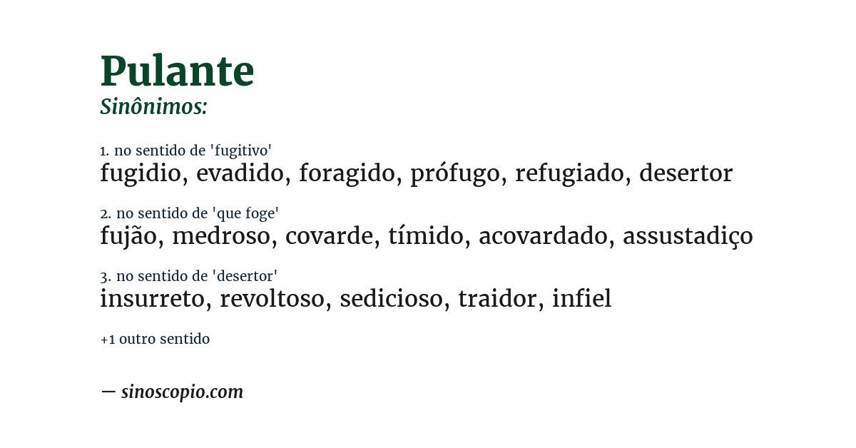 Sinônimo de pulante