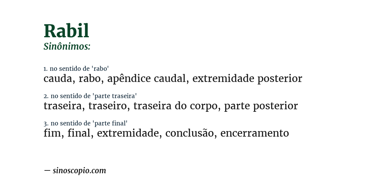 Sinônimo de rabil