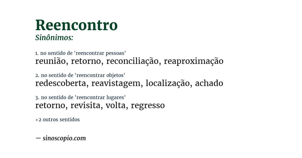 Sinônimo de reencontro