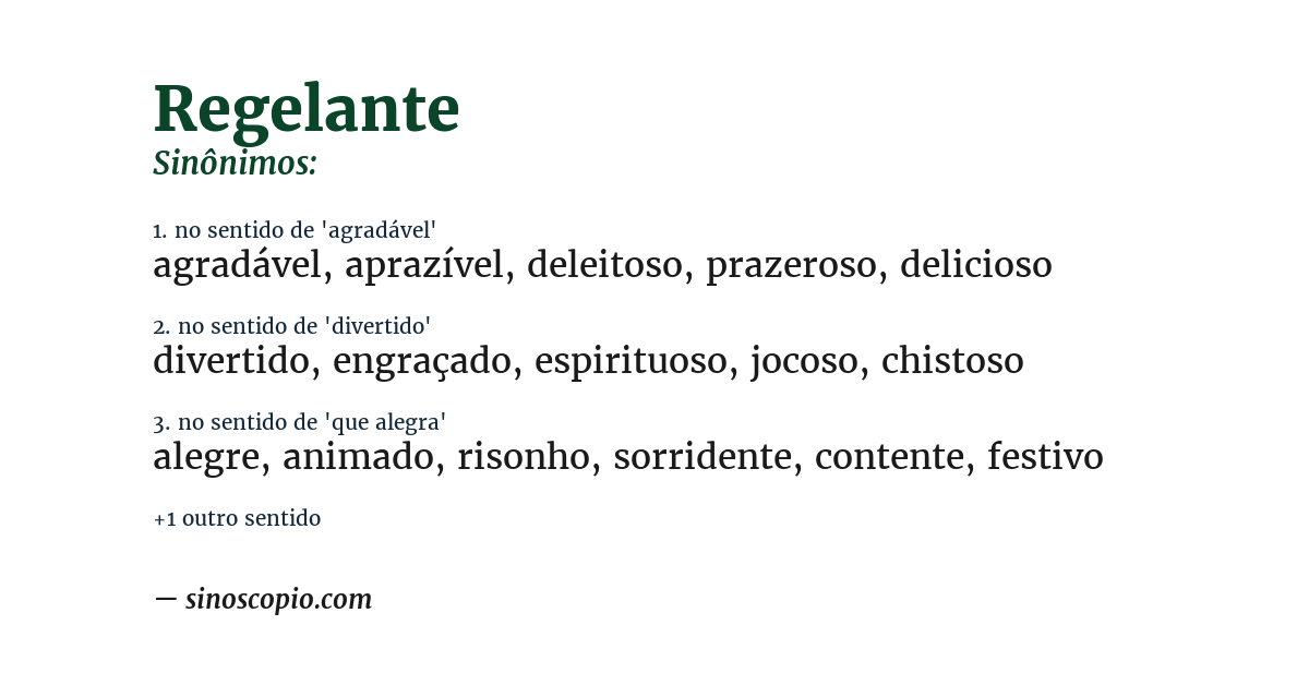 Sinônimo de regelante