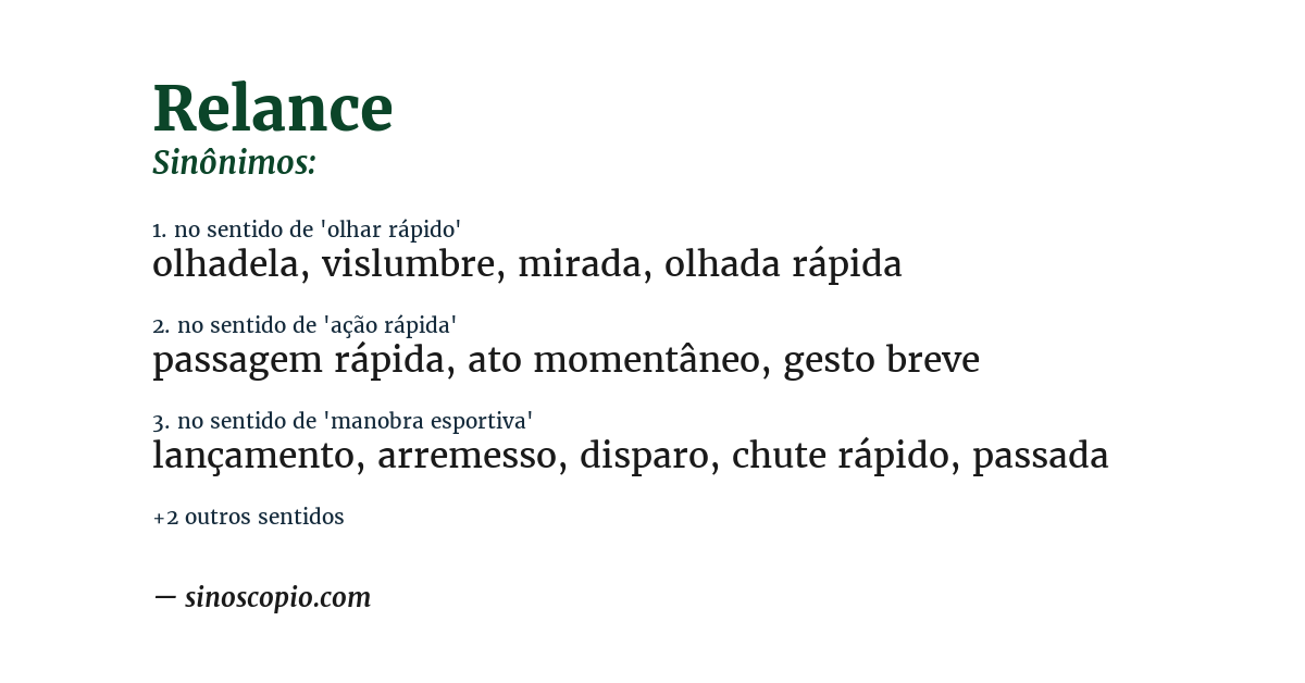 Sinônimo de relance