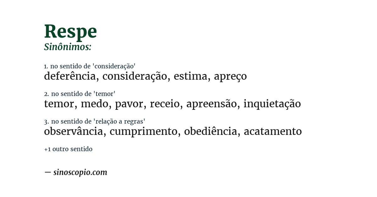 Sinônimo de respe