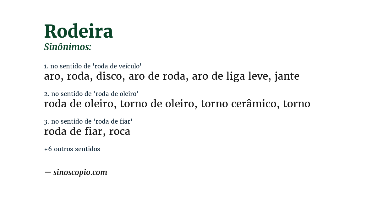 Sinônimo de rodeira