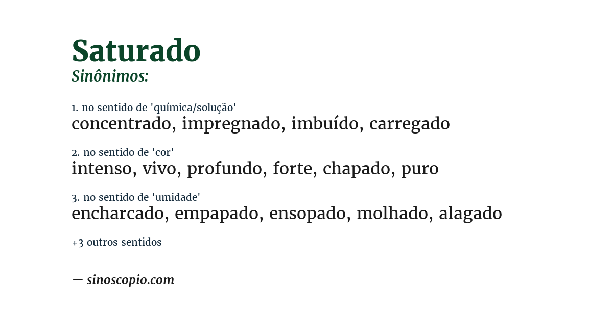 Sinônimo de saturado