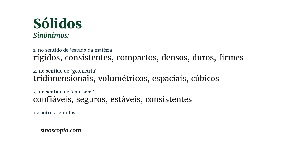 Sinônimo de sólidos
