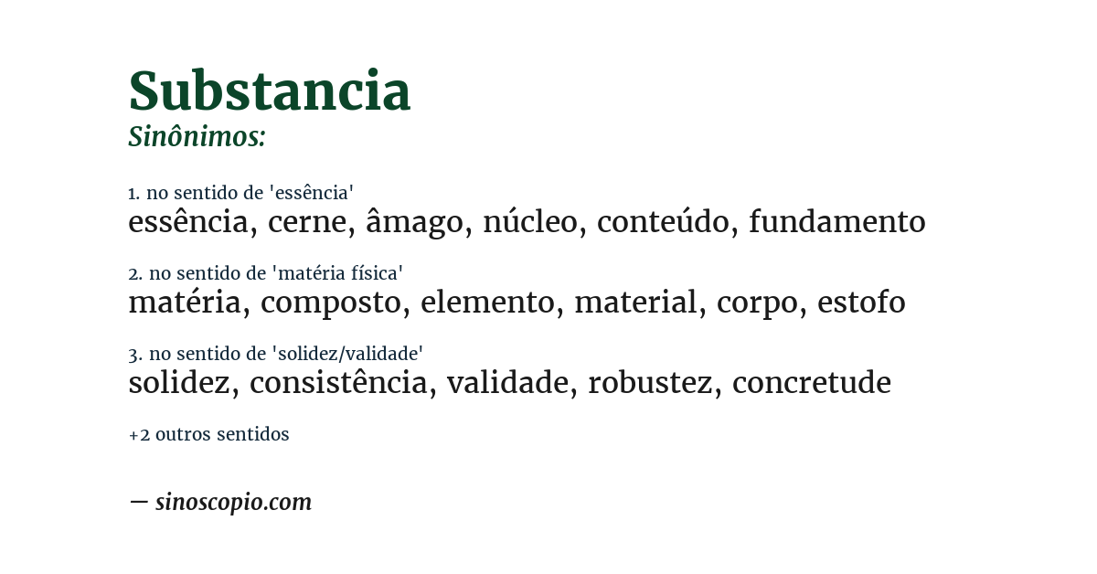 Sinônimo de substancia