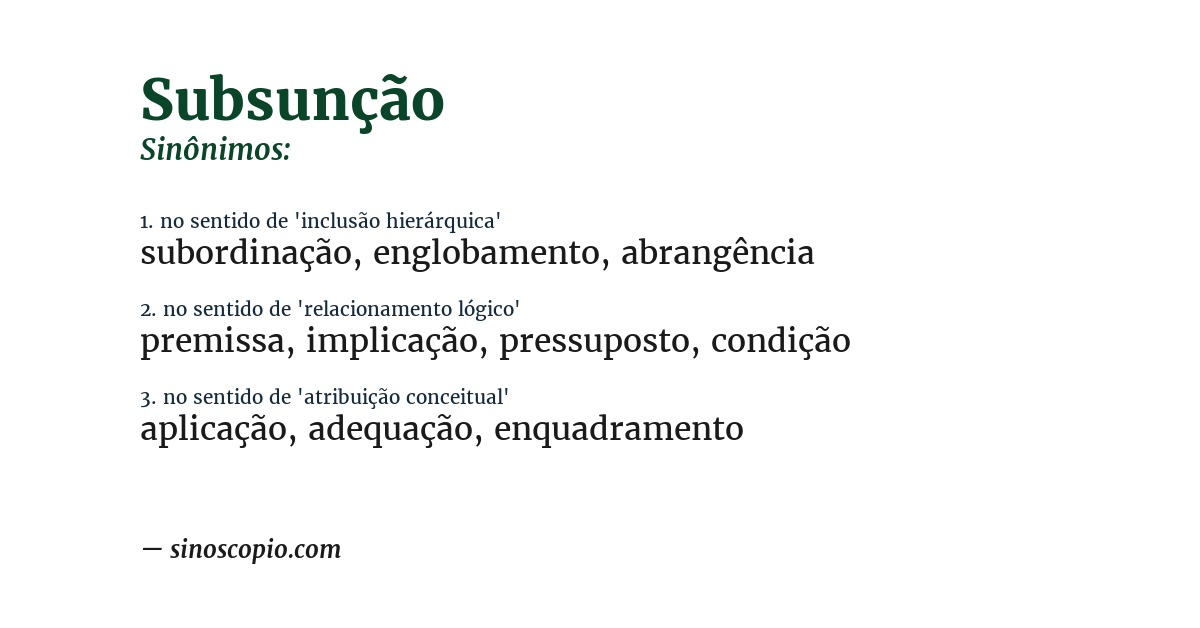 Sinônimo de subsunção