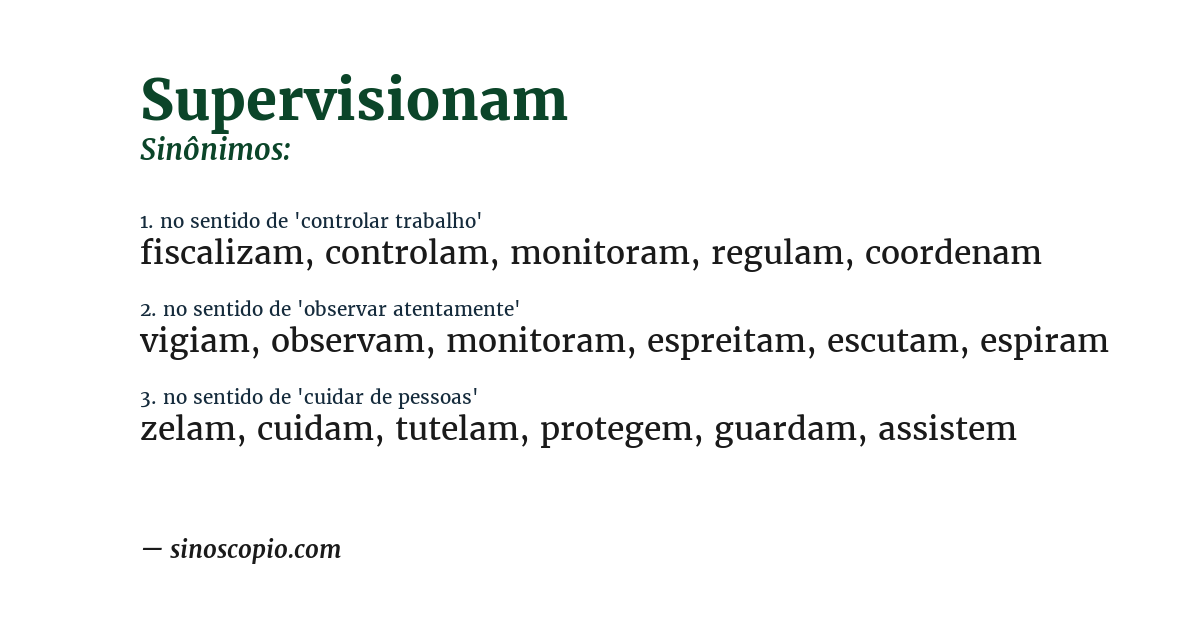 Sinônimo de supervisionam
