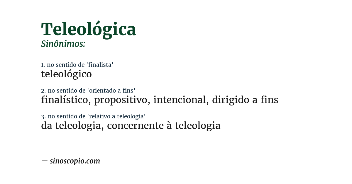 Sinônimo de teleológica