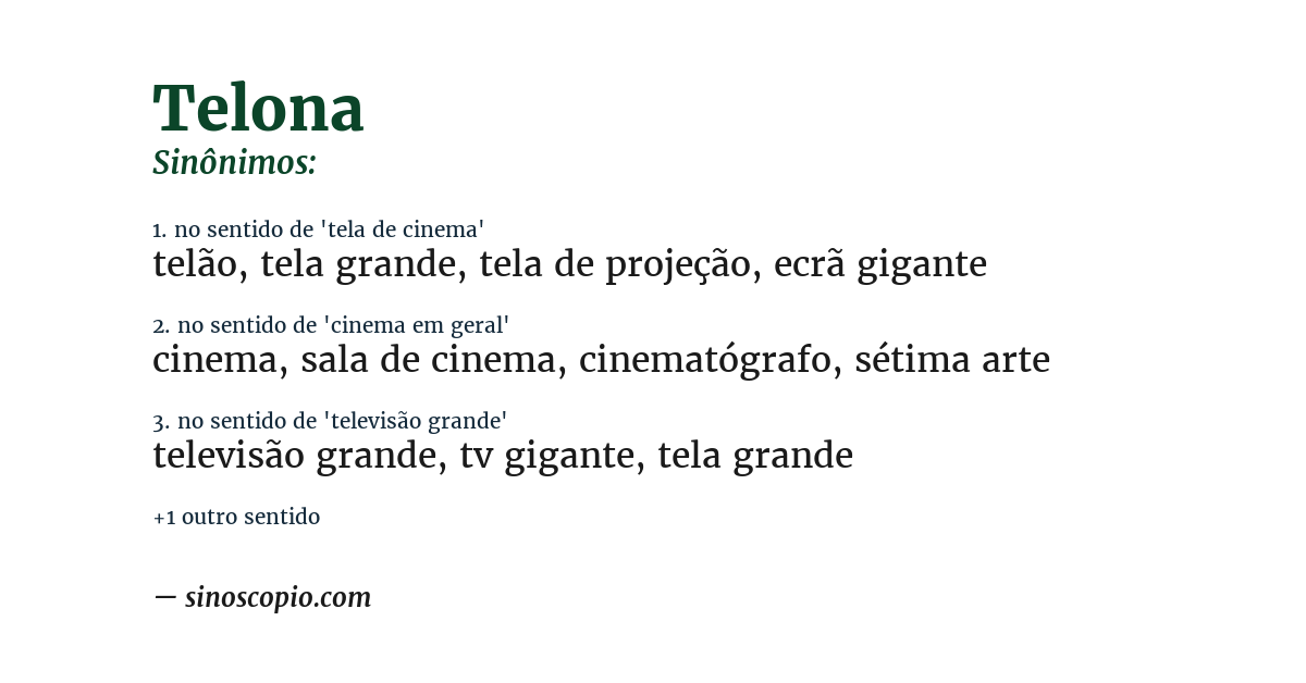 Sinônimo de telona