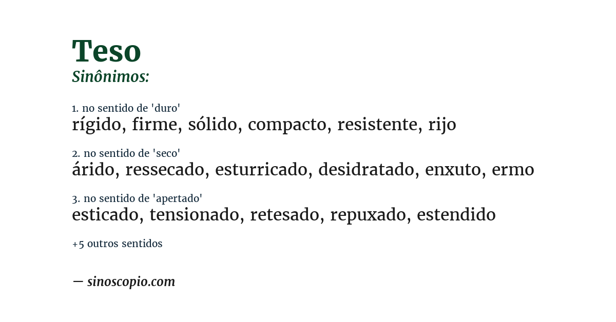 Sinônimo de teso